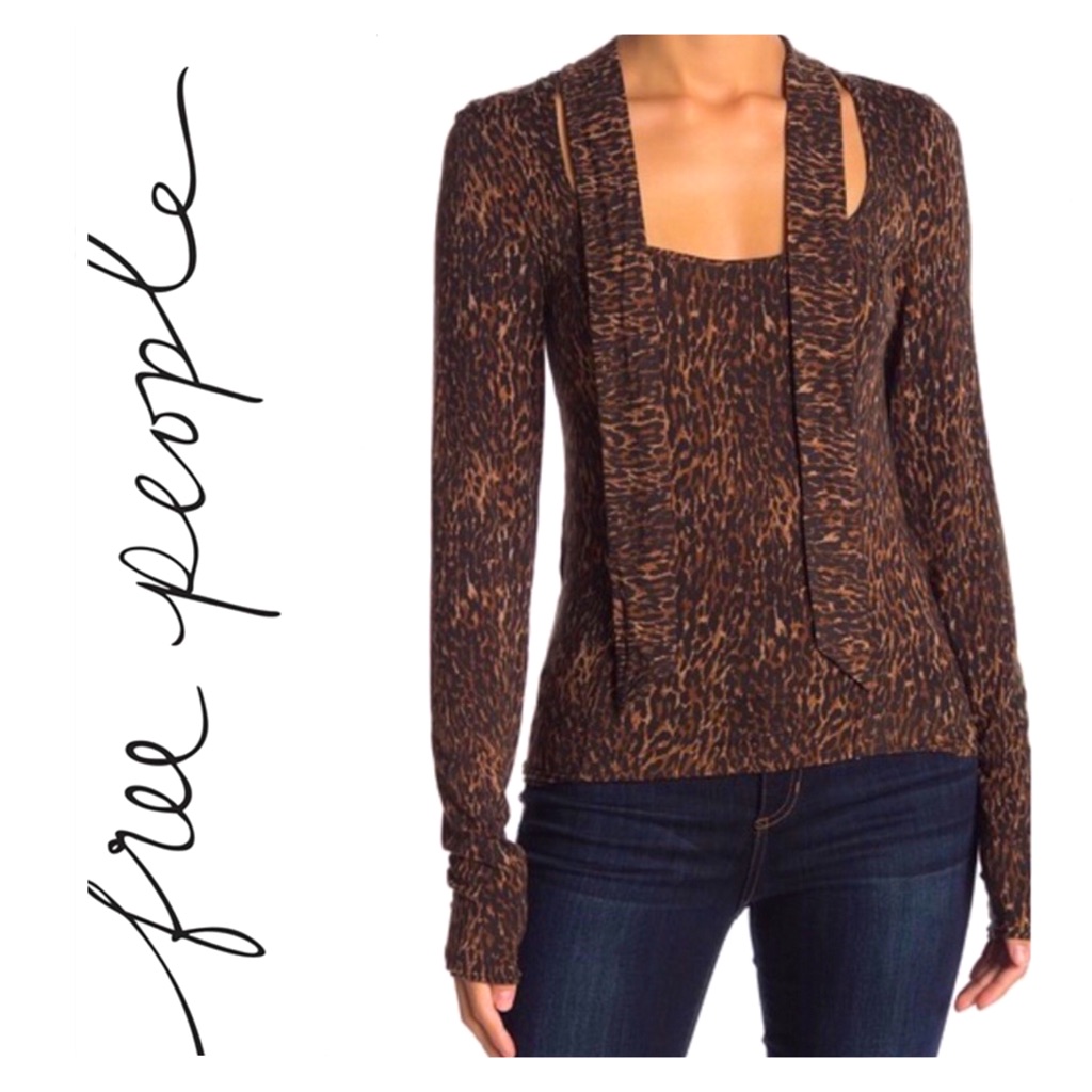 Free People Cheetah Top